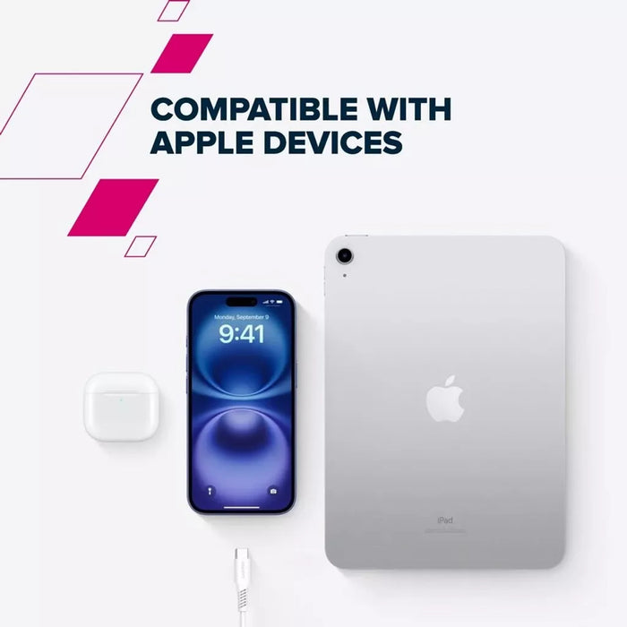 Кабел Canyon - AC18SC, USB-A/USB-C, 1.2 m, бял