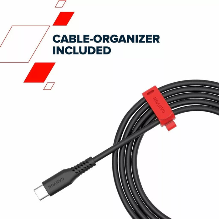 Кабел Canyon - AC18SC, USB-A/USB-C, 1.2 m, бял