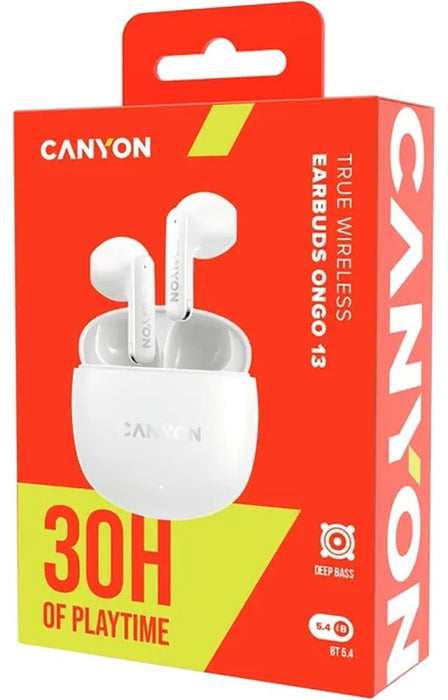Безжични слушалки Canyon - OnGo 13, TWS, бели