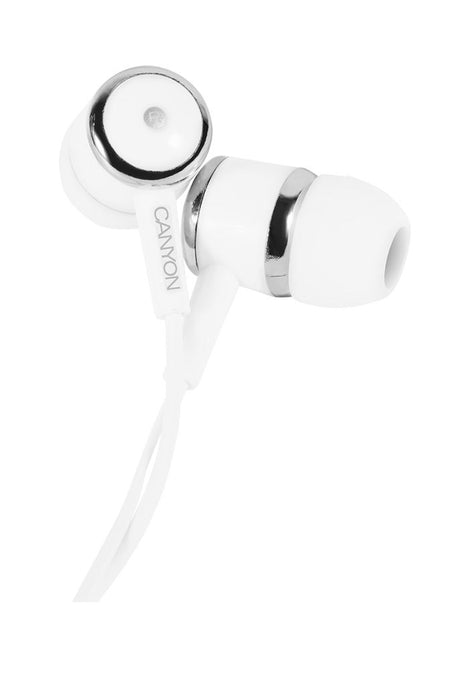 Слушалки с микрофон Canyon - CNE-CEPM01W, бели