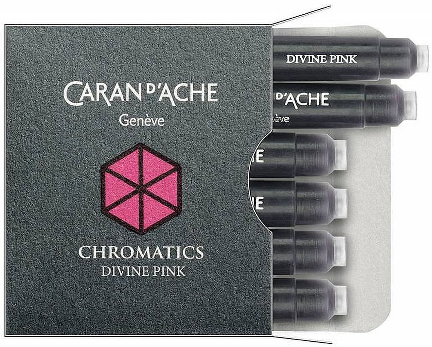Комплект патрончета за писалка Caran d'Ache Chromatics - Divine Pink, 6 броя