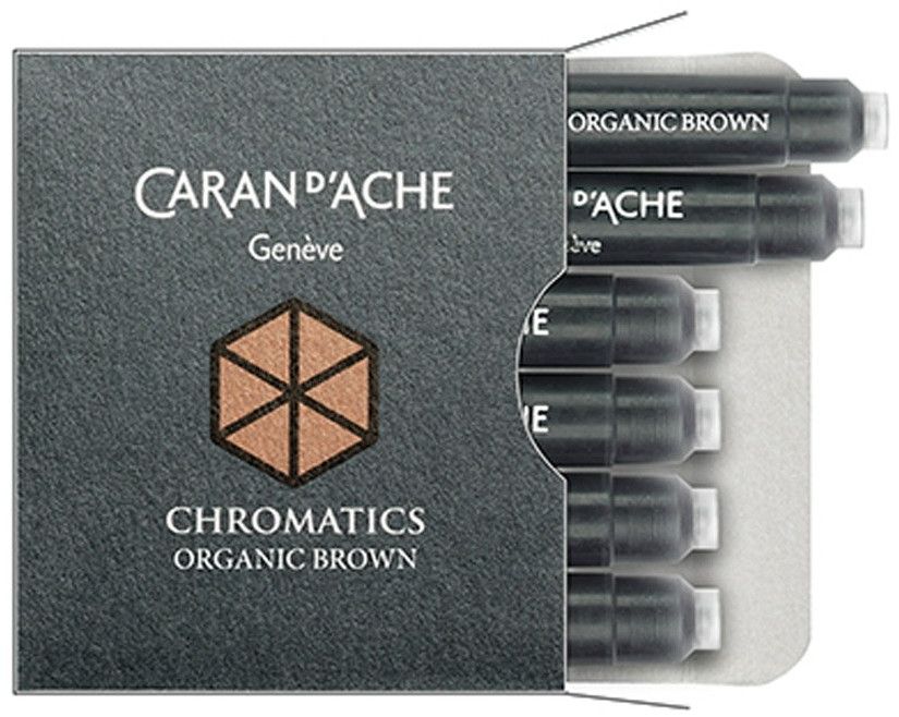 Патрончета за писалка Caran d'Ache Chromatics – Кафяв, 6 броя
