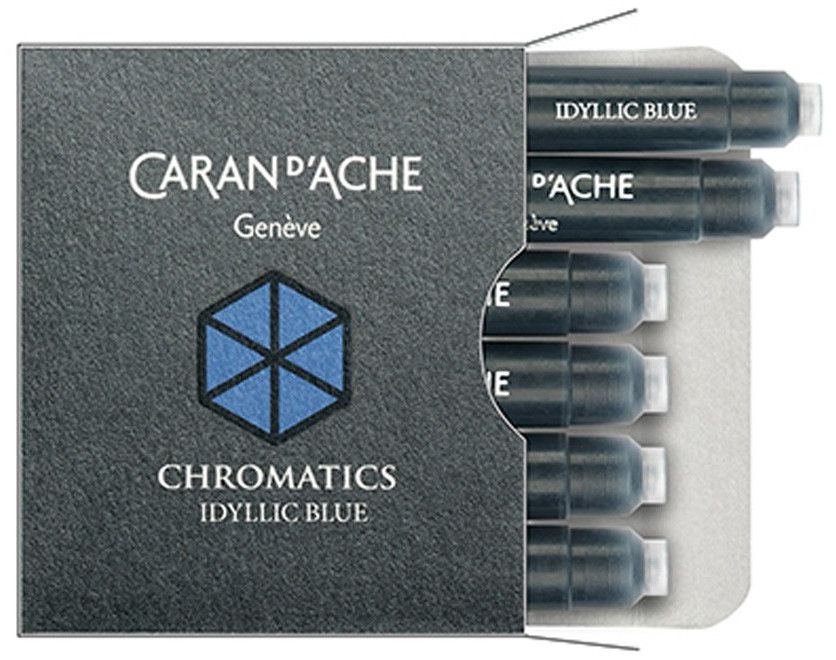 Патрончета за писалка Caran d'Ache Chromatics – Син, 6 броя