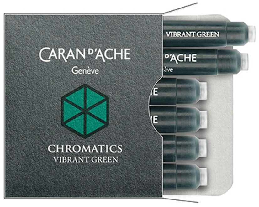 Патрончета за писалка Caran d'Ache Chromatics – Зелен, 6 броя