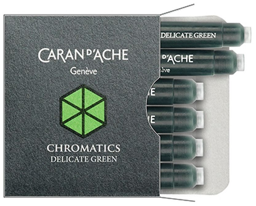 Патрончета за писалка Caran d'Ache Chromatics – Зелен, 6 броя
