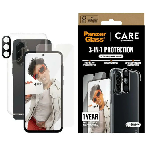 CARE by PanzerGlass Flagship 3in1 Case + стъкло + леща