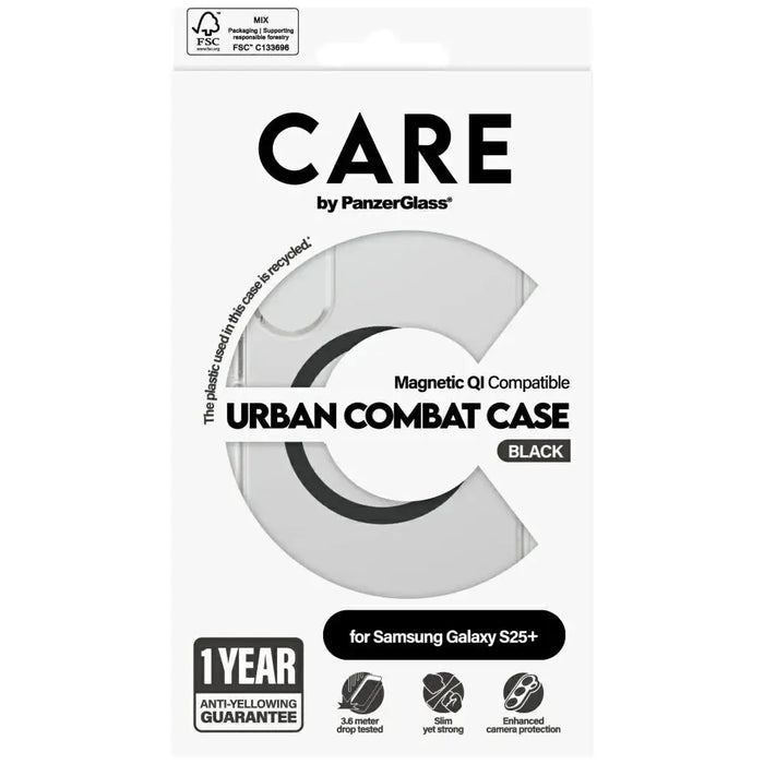 CARE by PanzerGlass Flagship Urban Combat черен QI калъф