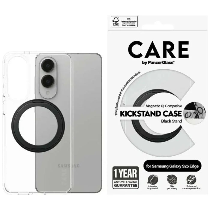 CARE by PanzerGlass Feature Black Kickstand & QI Case