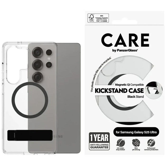 CARE by PanzerGlass Feature Black Kickstand & QI Case