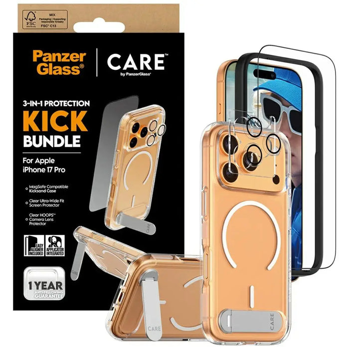 CARE by PanzerGlass Feature Kick 3in1 Case + стъкло