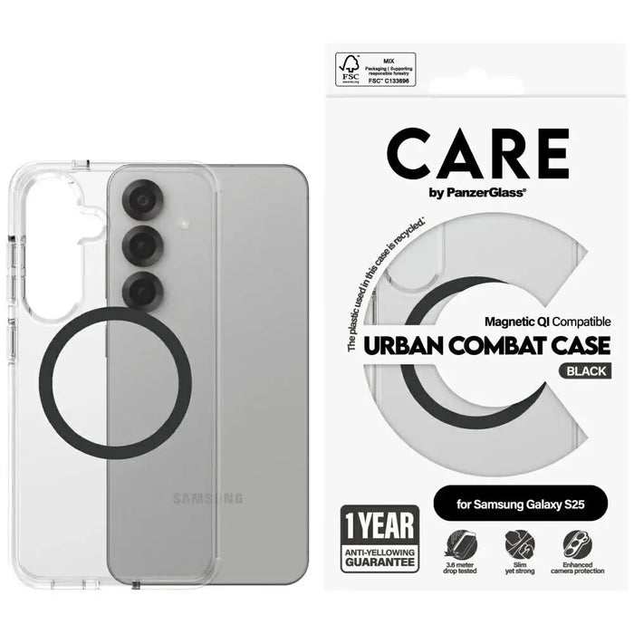 CARE by PanzerGlass Flagship Urban Combat черен QI калъф