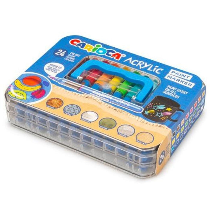 Комплект Химикали с Филц Carioca Acrylic PAINT MARKER Многоцветен 24 Части (6 броя)