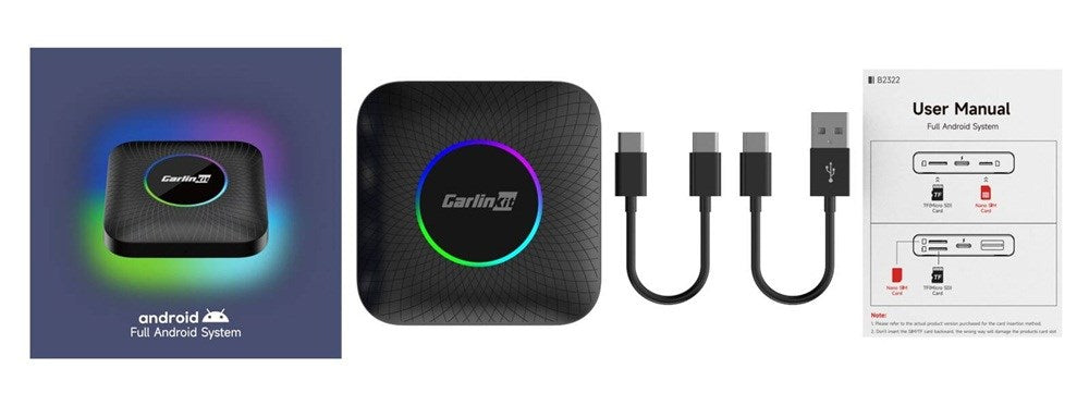 Безжичен адаптер CarlinKit CPC200-Tbox Ambient, черен