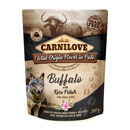 CARNILOVE Dog Pouch Wild Buffalo & Rose petals - мокра
