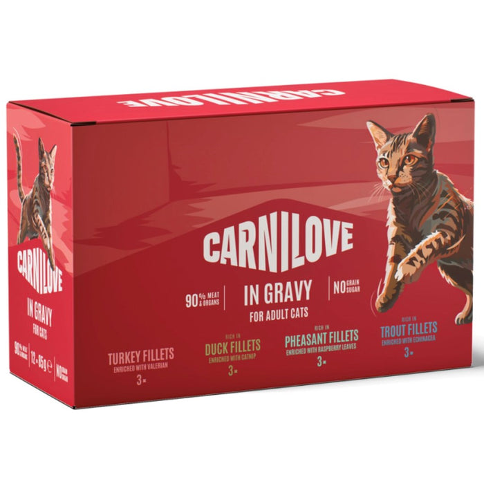 CARNILOVE пакетчета за сос за котки, мултипак 12 x 85 г
