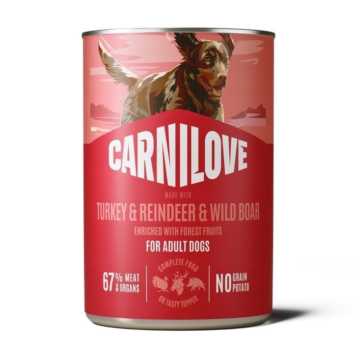 CARNILOVE КУЧЕТА КОНСЕРВА ПУЙКА&СЕВЕРСЕН ЕЛЕН&ДИВО КОНЕ 400гр