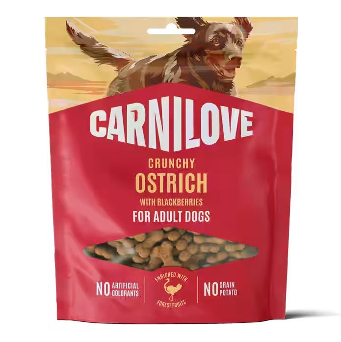 CARNILOVE Хрупкаво щраусово с къпини - лакомство за кучета - 200 г