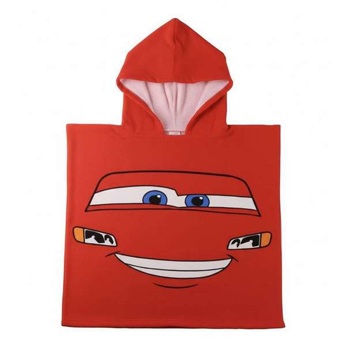 Хавлия пончо с качулка Cars Червен 55 x 77 cm