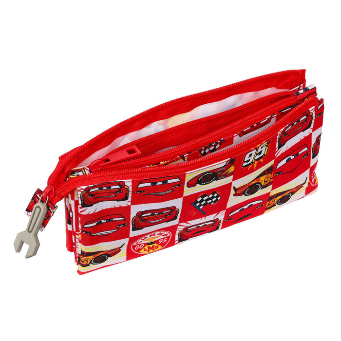 Троен Моливник Cars Let's race Червен Бял (22 x 12 x 3 cm)