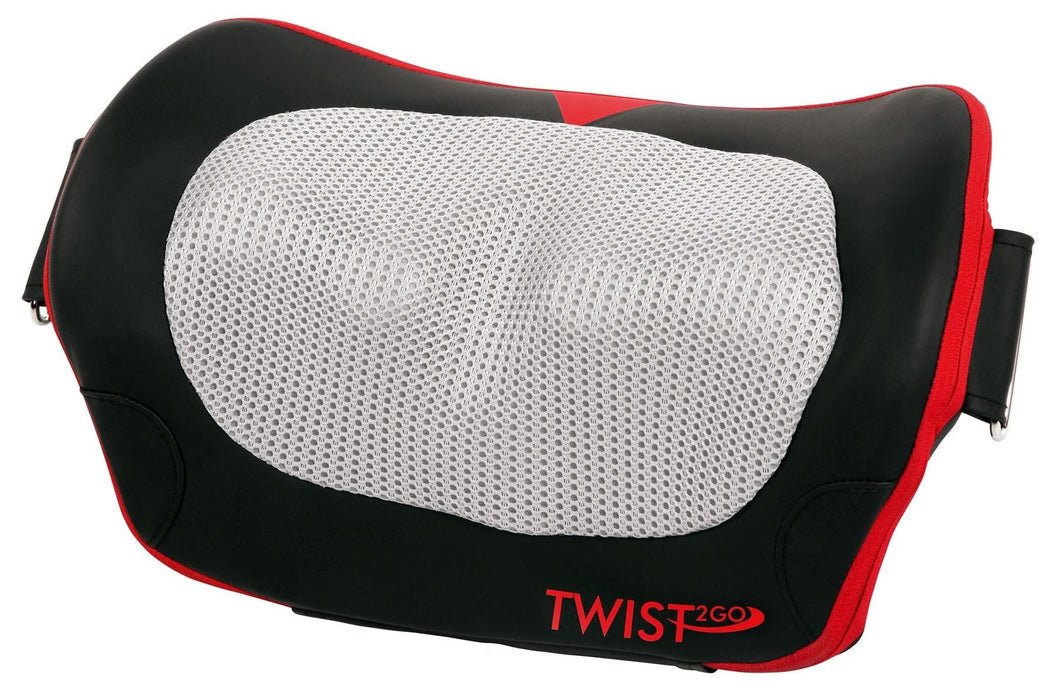 Масажна възглавница Casada - Twist 2 Go, 24 W, черна/червена