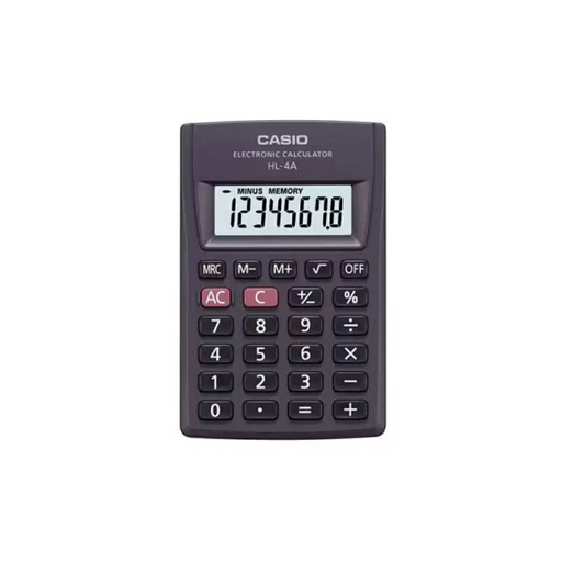 CASIO HL-4A-B 8-цифрен джобен калкулатор 56x87mm черен