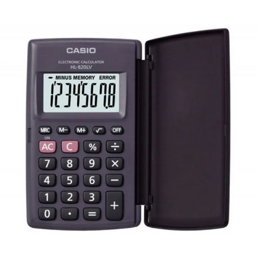 Casio HL-820LV-B BK 8-разряден черен джобен калкулатор
