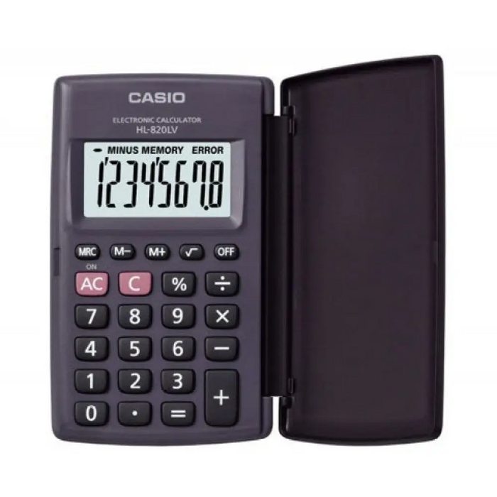 Casio HL-820LV-B BK 8-разряден черен джобен калкулатор