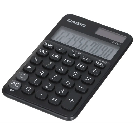 CASIO КАЛКУЛАТОР ДЖОБЕН SL-310UC-BK ЧЕРЕН 10 ЦИФРЕН ДИСПЛЕЙ
