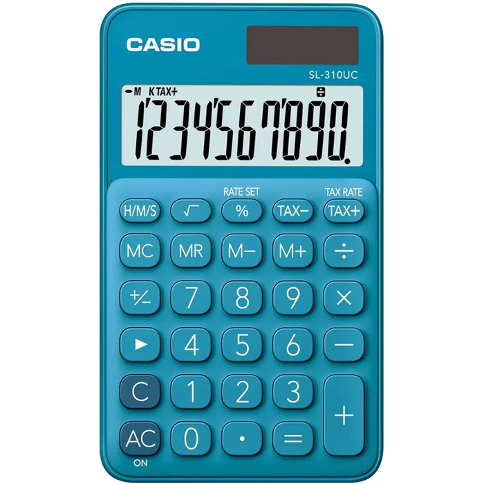 CASIO КАЛКУЛАТОР ДЖОБЕН SL-310UC-BU СИН 10 ЦИФРОВ ДИСПЛЕЙ
