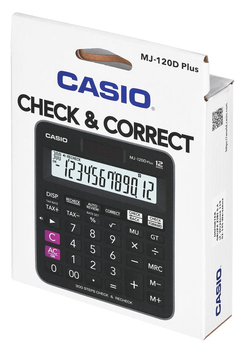 КАЛКУЛАТОР CASIO OFFICE MJ-120D PLUS ЧЕРЕН , 12 ЦИФРЕН ДИСПЛЕЙ
