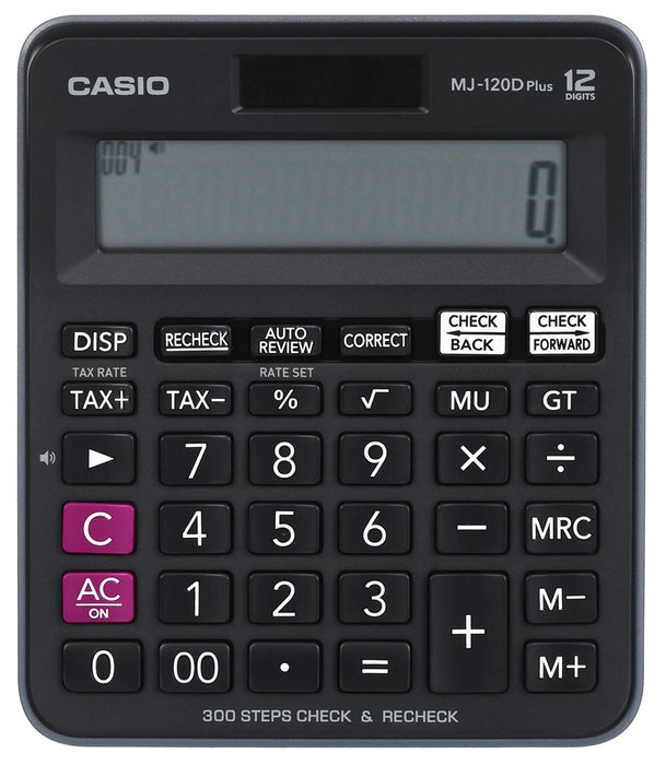 КАЛКУЛАТОР CASIO OFFICE MJ-120D PLUS ЧЕРЕН , 12 ЦИФРЕН ДИСПЛЕЙ