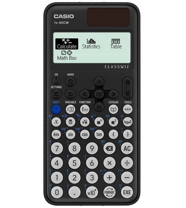 CASIO КАЛКУЛАТОР FX-85CW ТЕХНИЧЕСКА И НАУЧНА КУТИЯ. Калкулатор, препоръчван за гимназисти и студенти, за офис работа. черен.