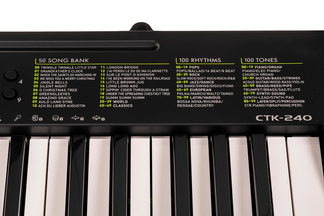 Casio CTK-240 MIDI клавиатура 49 клавиша Черна, Бяла