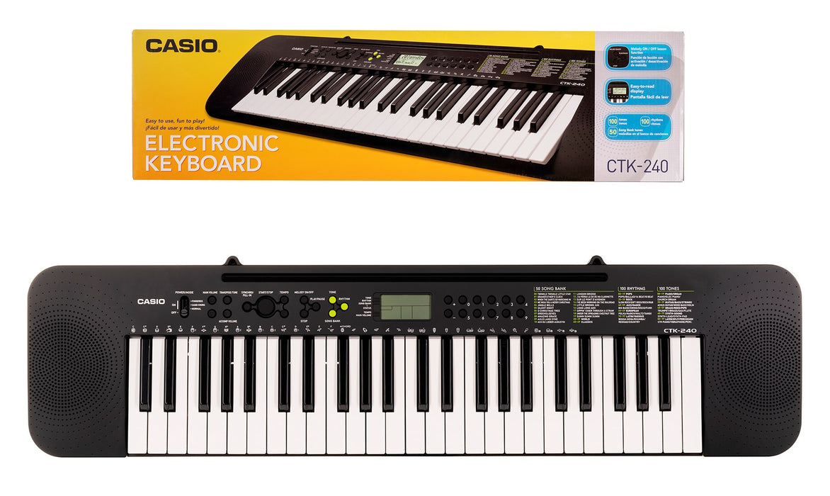 Casio CTK-240 MIDI клавиатура 49 клавиша Черна, Бяла