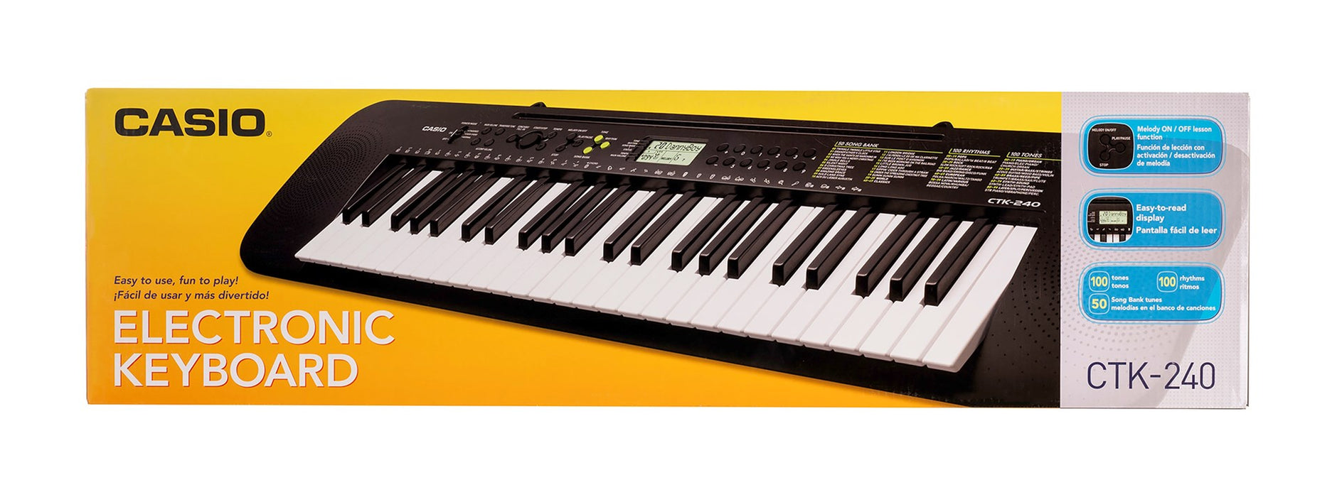 Casio CTK-240 MIDI клавиатура 49 клавиша Черна, Бяла