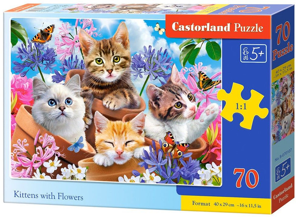 Пъзел Castorland от 70 части - Котета и цветя