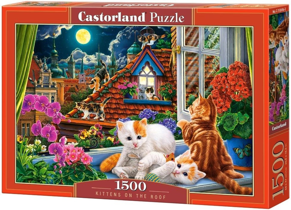 Пъзел Castorland от 1500 части - Котенца на покрива