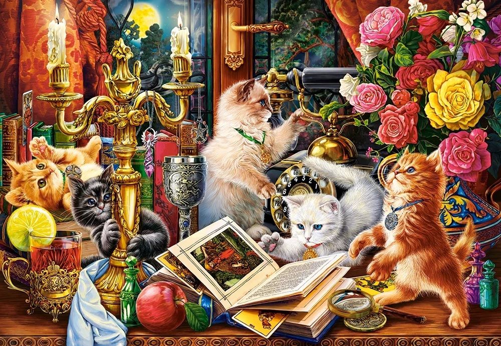 Пъзел Castorland от 1000 части - Котенца-магьосници
