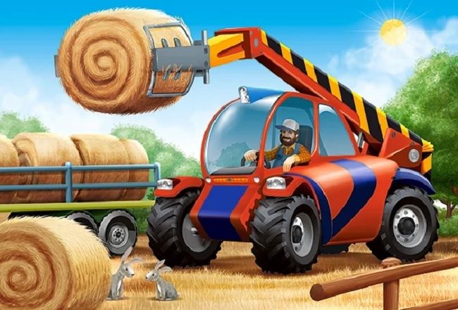 Пъзел Castorland 4 в 1 - Земеделски машини