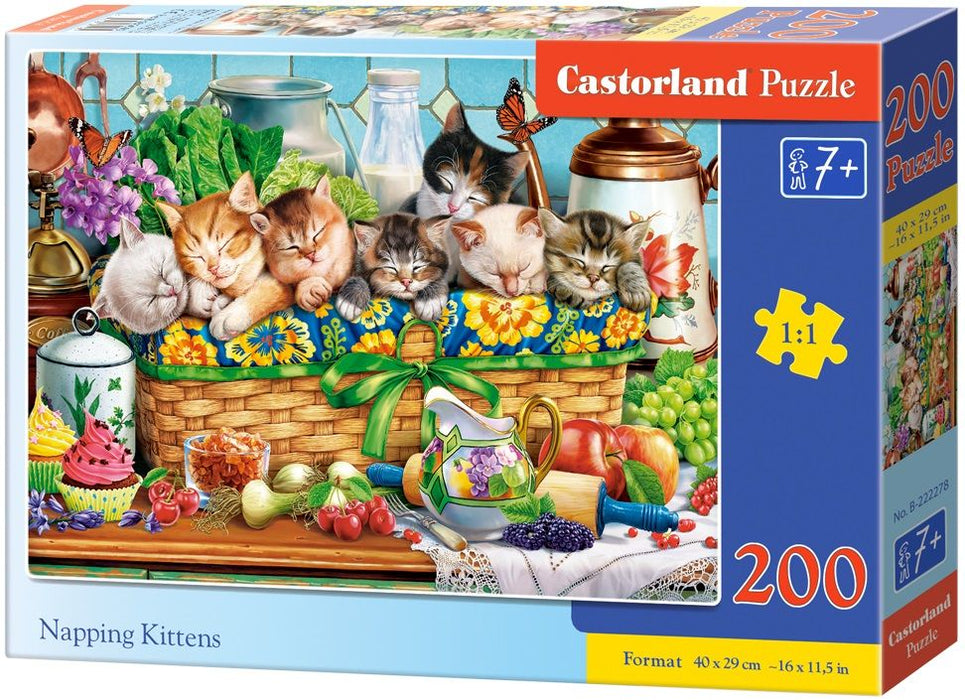 Пъзел Castorland от 200 части - Дремещи котенца