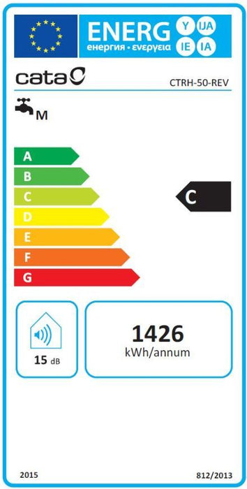 Електрически бойлер Cata – CTRH-50-REV, 1500W, 50 l, бял
