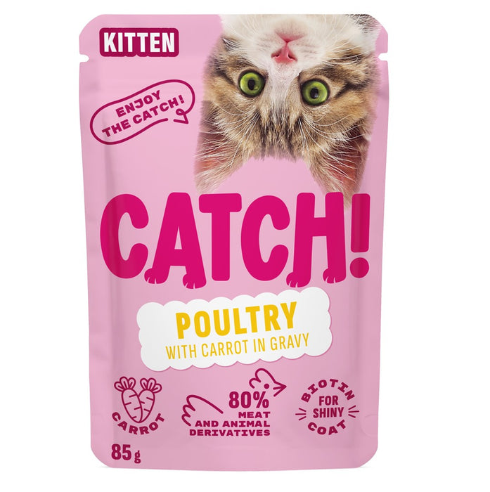 CATCH Kitten Птиче месо и моркови в сос - мокра котешка храна - 85 г