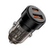 CC03 2-портово зарядно за кола PD75W - черно