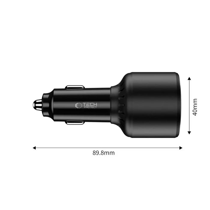 CC04 3-портово зарядно за кола PD175W - черно