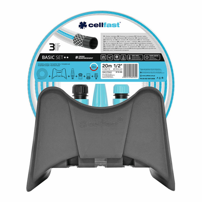 Комплект Маркуч с аксесоари Cellfast Basic PVC полипропилен 20 m Ø 12,5 mm
