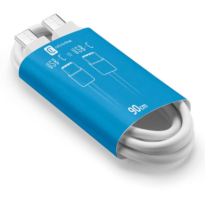 КАБЕЛ CELLULAR LINE USB-C TO USB-C 90 cm White