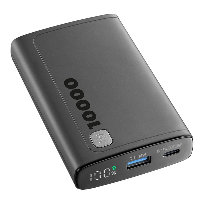 ВЪНШНА БАТЕРИЯ 10000MAH POWER DELIVERY 20W ЧЕРНА CELLULAR LINE ELITE
