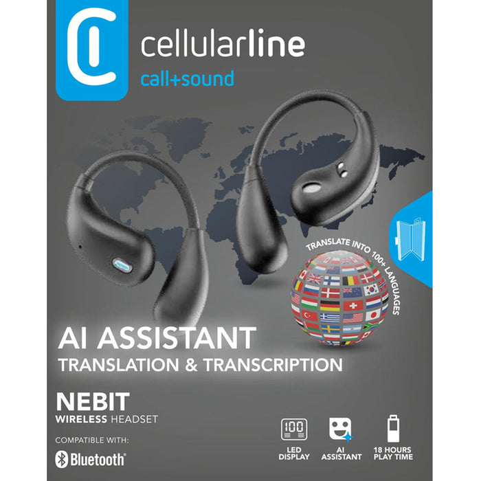 True wireless слушалки CELLULAR LINE NEBET BLACK