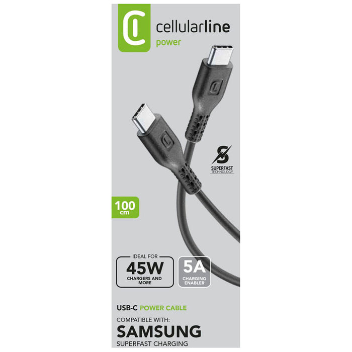 КАБЕЛ USB-C TO USB-C 5A 45W 1 m BLACK