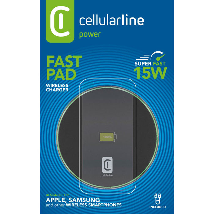 БЕЗЖИЧНО ЗАРЯДНО FAST PAD 15W BLACK